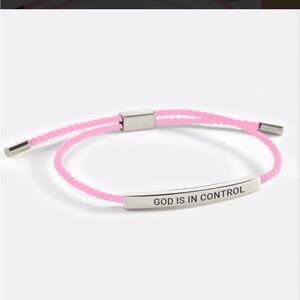 Inspirational Pink Bracelet with Silver Accents